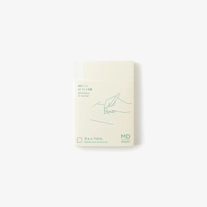 MD-Notebook-A7-dot-grid-minimalistisch-MD-Paper-Japan-Fadenheftung-176-seiten-Cover-mit-Banderolle