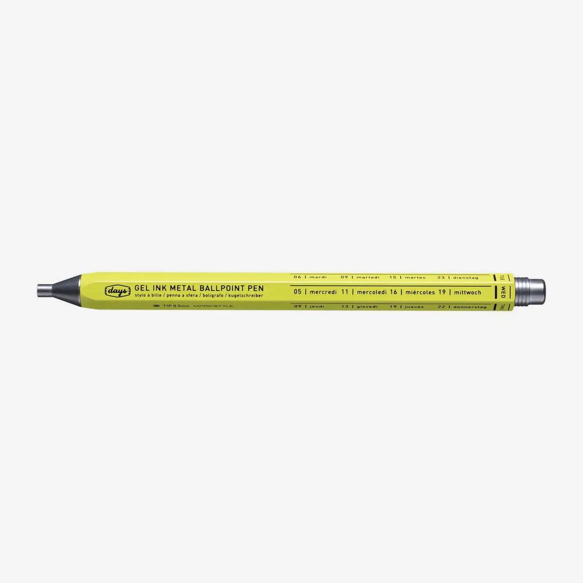 Mark_s-Style-Serie-Days-Gel-Metal-Ballpoint-Pen-Stiftkoerperfarbe-neon-gelb