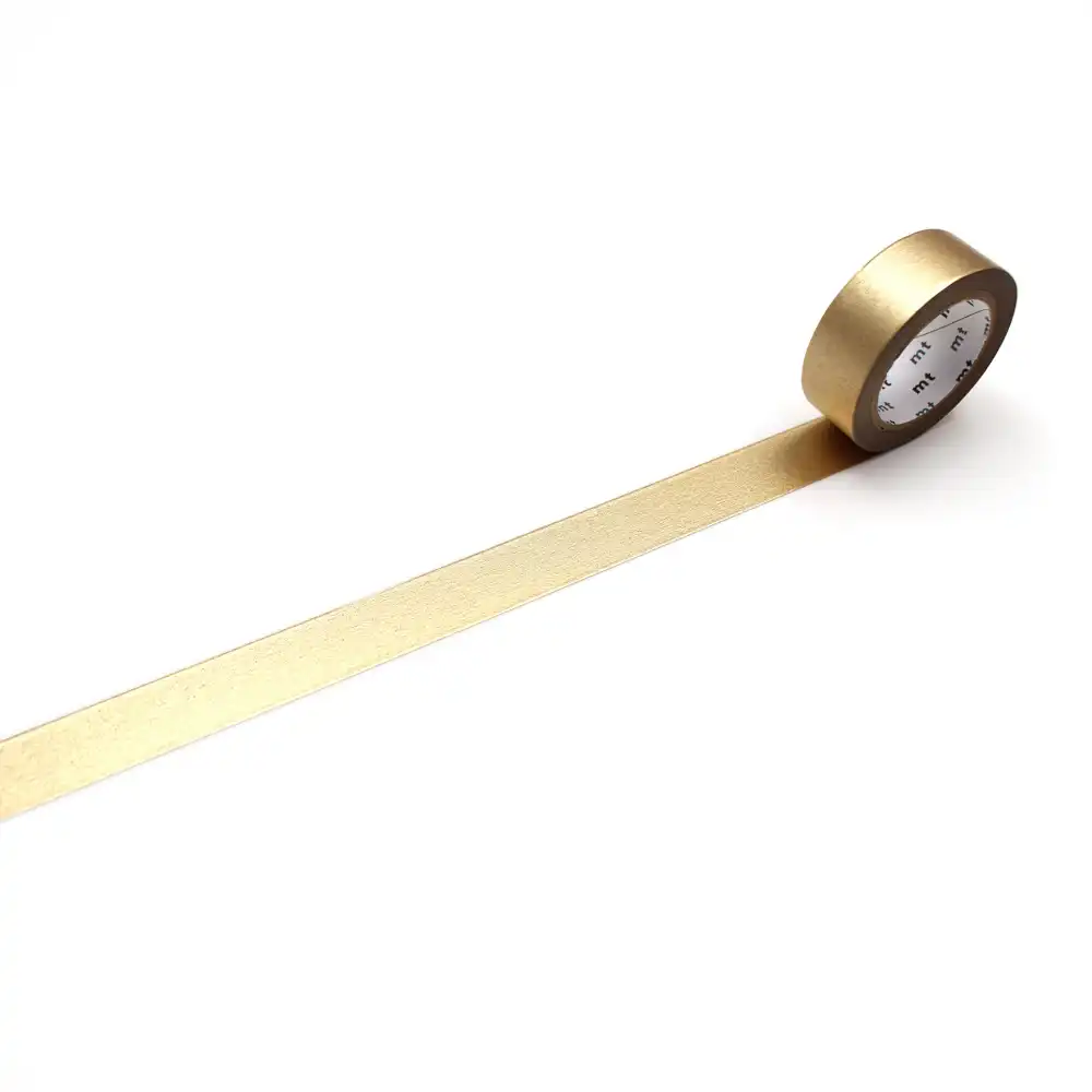 Masking-Tape-MT-01P-Washi-Tape-champagne-gold-high-brightness-Klebeband-abgerollt