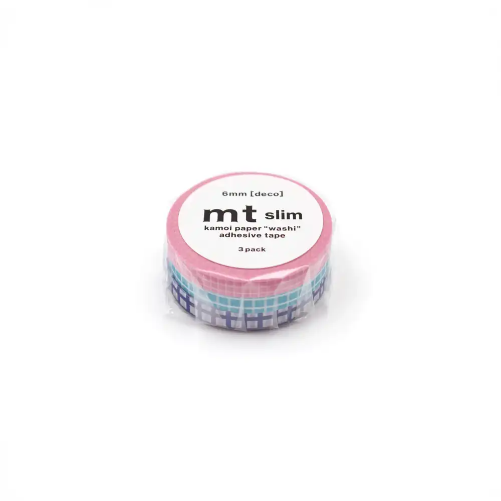Masking-Tape-MT-Slim-Washi-Tape-3er-Set-grid-Klebeband-in-der-Verpackung