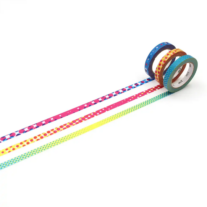 Masking-Tape-MT-Slim-Washi-Tape-3er-Set-moire-Klebeband-abgerollt