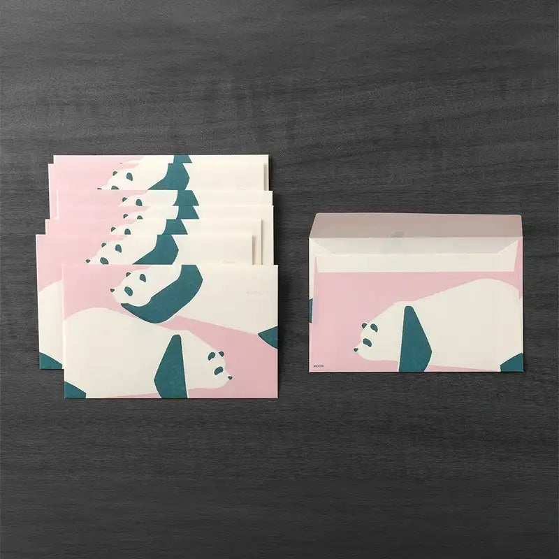 Midori-Briefumschlag-Set-Panda-8-Stueck-japanische-Papeterie-Illustration-alle-Umschlaege