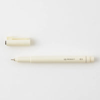 Midori-MD-Drawing-Pen-Fineliner-03mm-schwarz-wasserfest-Stift-geoeffnet-mit-KAppe