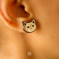 Ohrstecker mit Katzengesicht