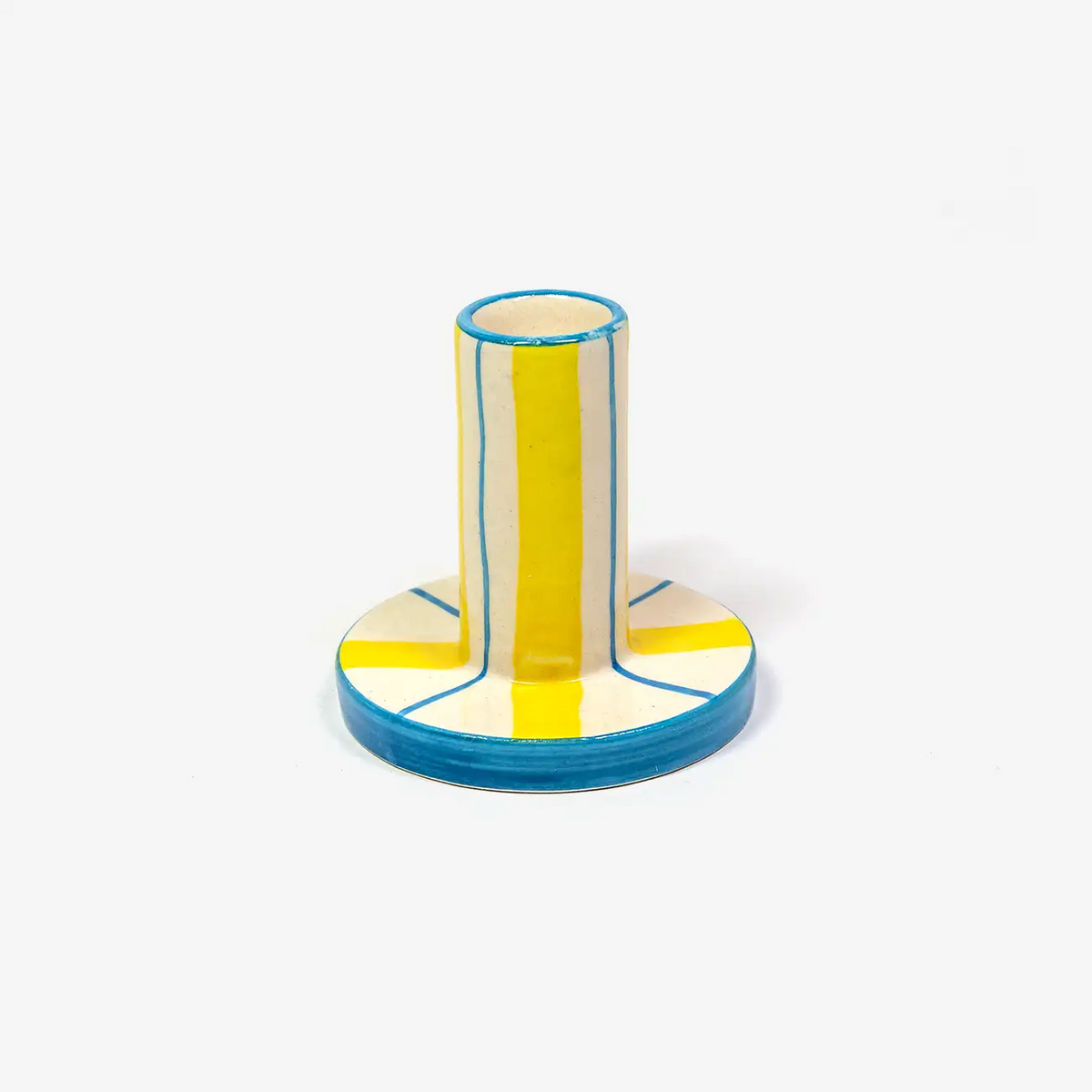 Noi-Kerzenhalter-Keramik-Handle-Stripes-Yellow-8x7cm-fuer-max-kerzendurchmesser-23mm-mitte-Ansicht