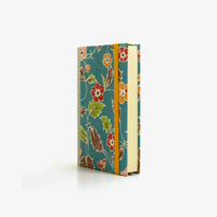 Notizbuch-blanko-9x14cm-224seiten-cover-mit-Katazome-Shi-Motiv-Blumenbukett-auf-blau-seitlich-vorn