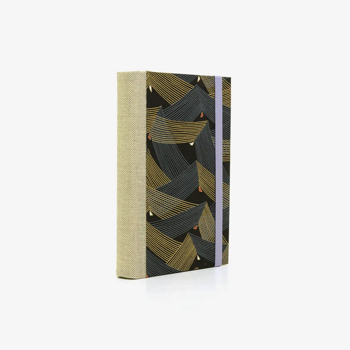 Notizbuch-blanko-9x14cm-224seiten-cover-mit-chiyogami-Motiv-Saitenspiel-schwarz-seitlich-hinten