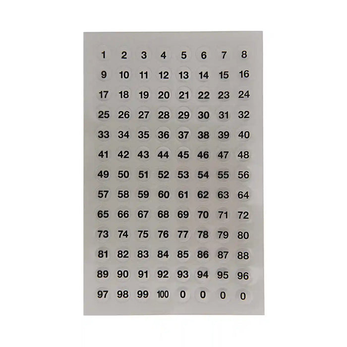 Office Sticker  / Punkte / transparent mit Zahlen/ 8,5mm / 4 Bogen