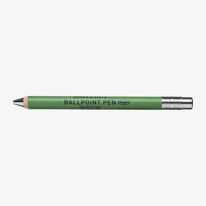 Ohto-Gel-Wood-BallPen-DAYS-Bodyfarbe-gruen-Strichfarbe-Schwarz-needle-Point-Produktansicht