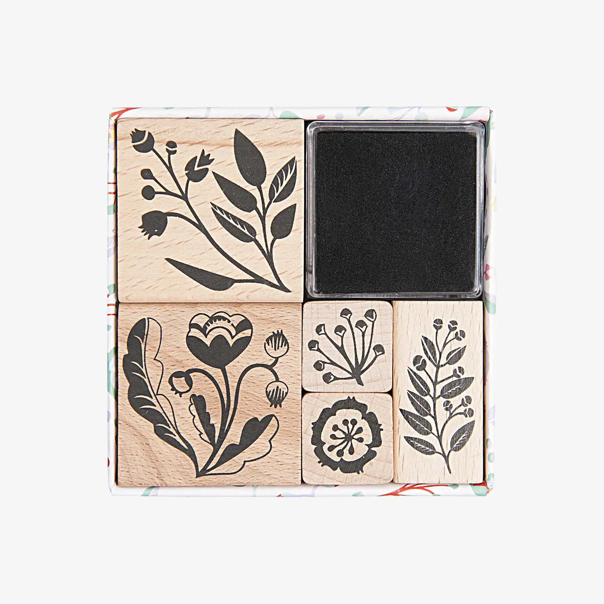 Paper-Poetry-Stempelset-Romantic-Flowers-6teilig-mit-Schwarzen-Stempelkissen-in-Verpackung