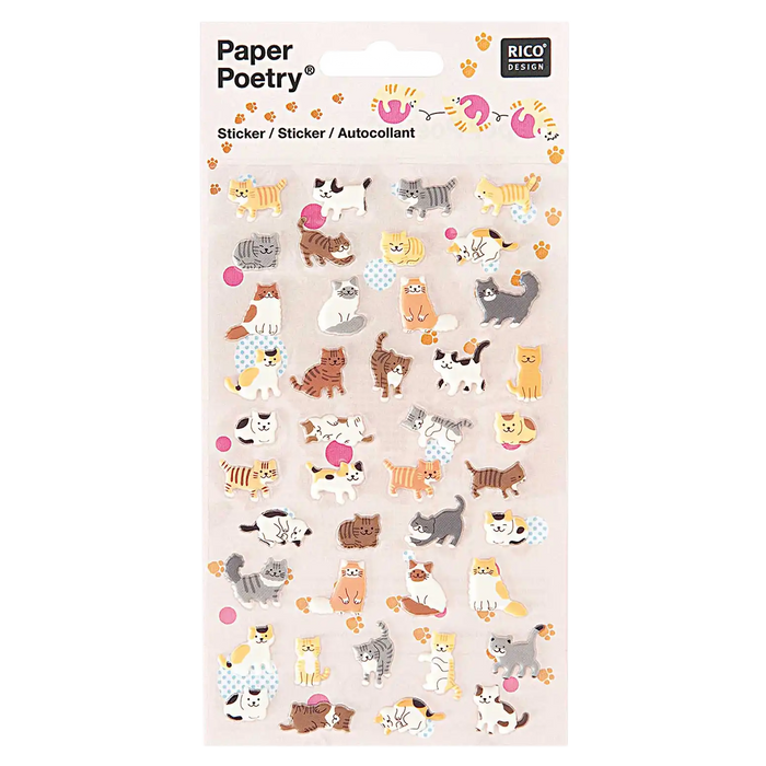 Paper Poetry | Sticker | 1 Bogen | Katzen