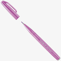 Pentel-Sign-Pen-Brush-Pink-purple-SES15C-P2X-Stift-offen-mit-kappe
