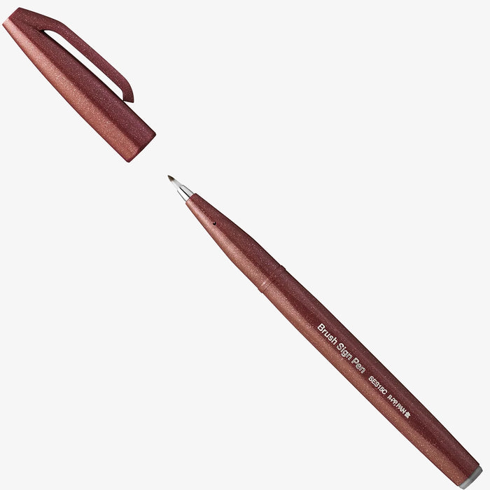 Pentel-Sign-Pen-Brush-SES15C-E_brown-Stift-offen-mit-kappe