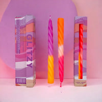 Pink Stories | Kerzen | Twisted | Dip Dye | Serie | Rainbow Studio | Glitzy / 2er Set