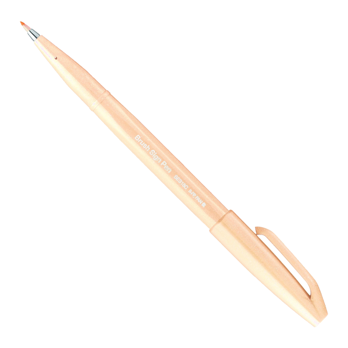 Pinselstift-Brush-Sign-Pen-Pal-orange-SES15C-F3X-geoeffnet-mit-Kappe-produktansicht