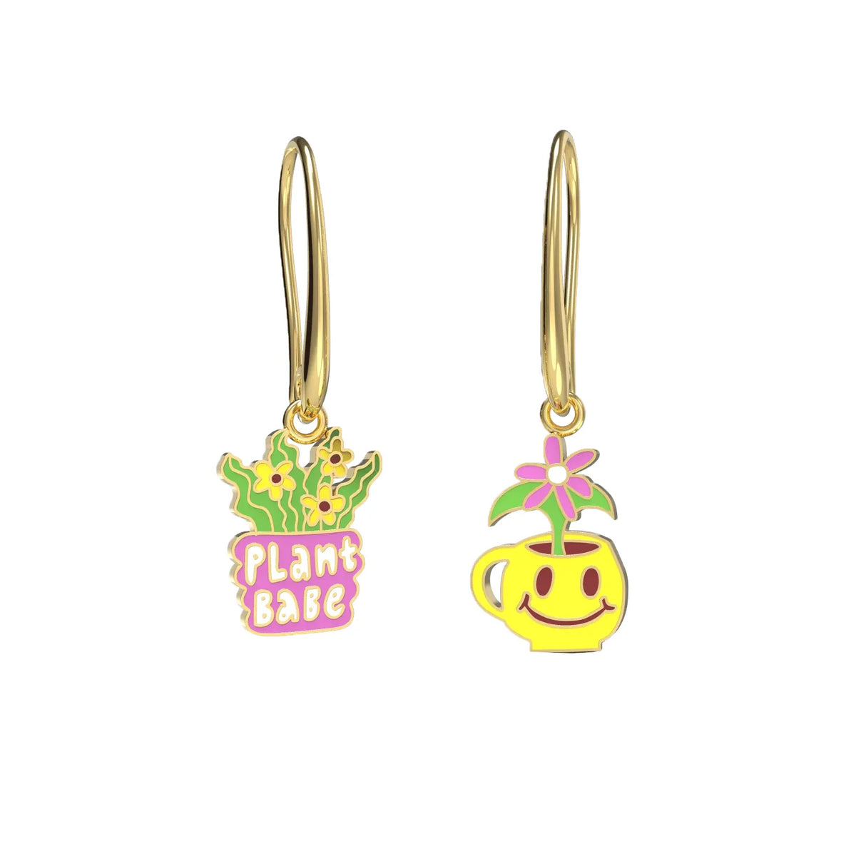 Ohrringe / Creolen / Plant Babe Ohrringe / Goldener Statement-Schmuck