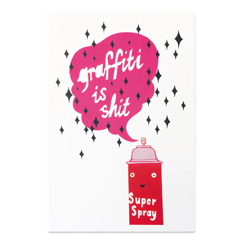 Postkarte-A6-UStudio-Graffiti-Is-Shit-Super-Spray-Produktansicht-cover-vorn