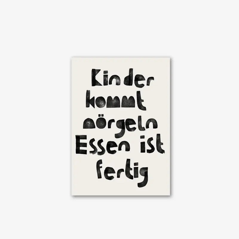 Halfbird | Postkarte | Kinder kommt nörgeln, essen ist fertig