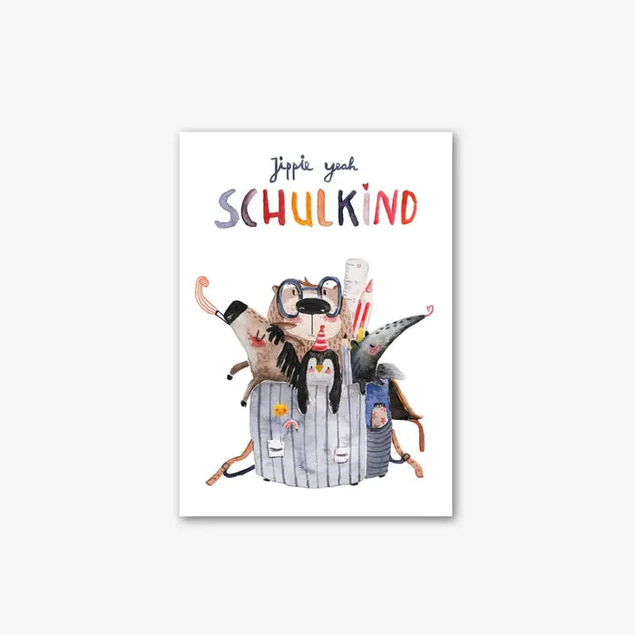 Halfbird | Postkarte | "jippie yeah Schulkind"