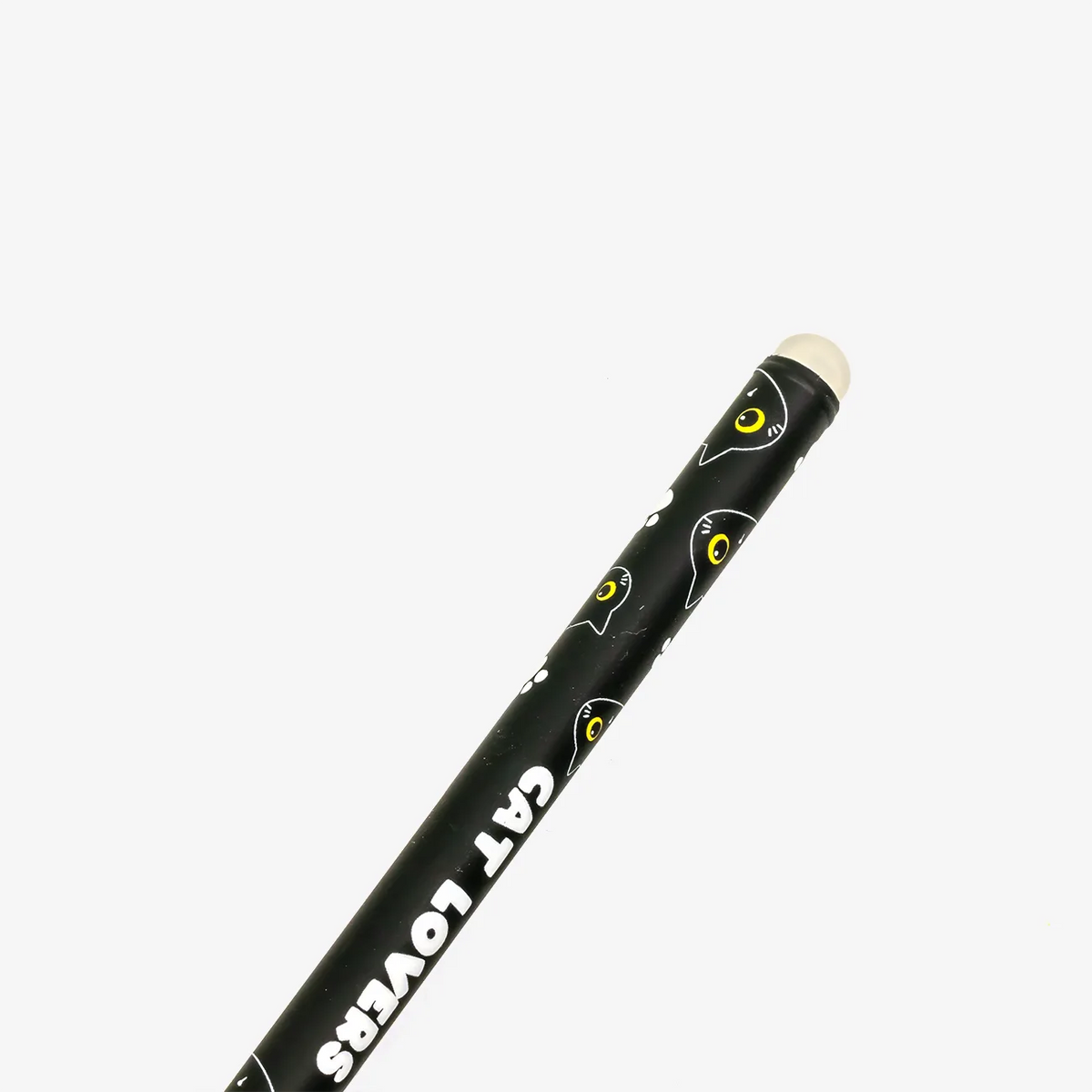 Radierbarer-Stift-mit-Katzen-Print-Schwarz-Cat-Lovers-Produktansicht-Radierer-Ansicht