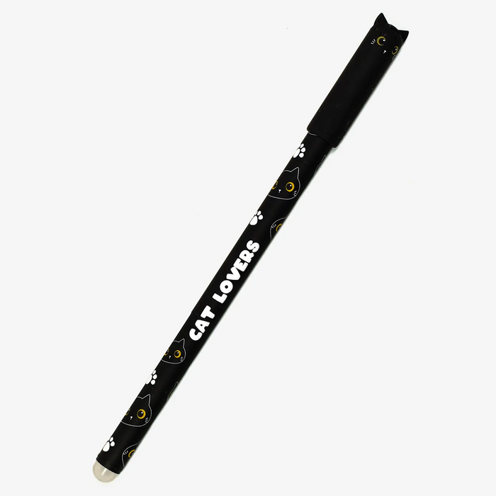 Radierbarer-Stift-mit-Katzen-Print-Schwarz-Cat-Lovers-Pro
