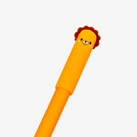 Radierbarer-Stift-mit-Loewen-Print-Orange-Tiny-King-Produktansicht-Stiftekappe