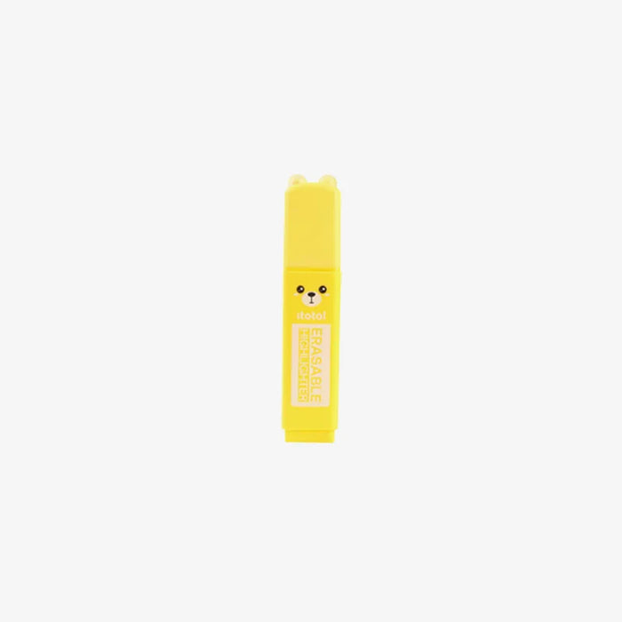 Radierbarer-_Stift-Textmarker-gelb-_Baer-Macaron-Produktansicht