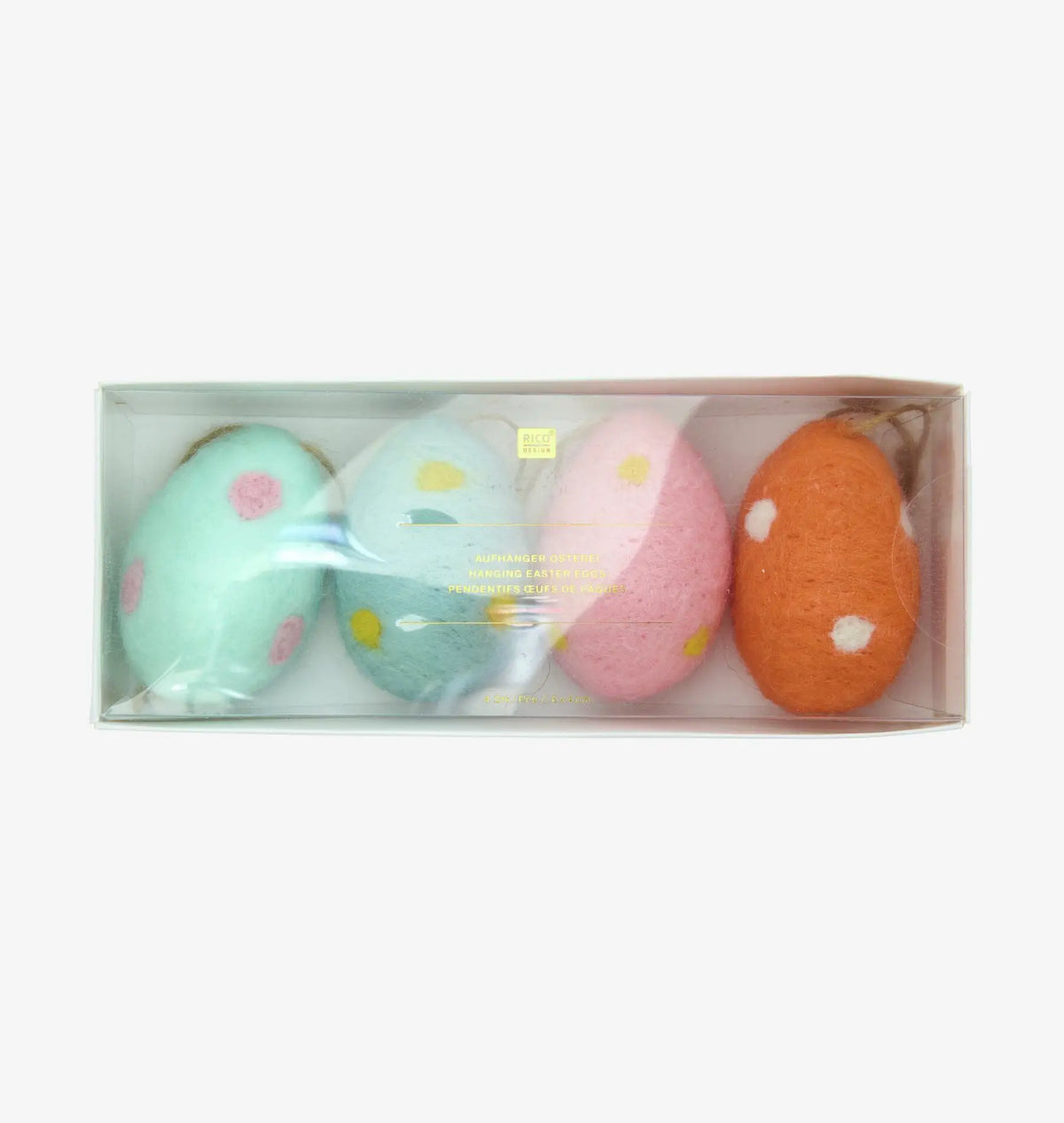 Handgefertigte Hängedekoration / Ostern / Filz-Ei / Osterei gepunktet / 4Stück