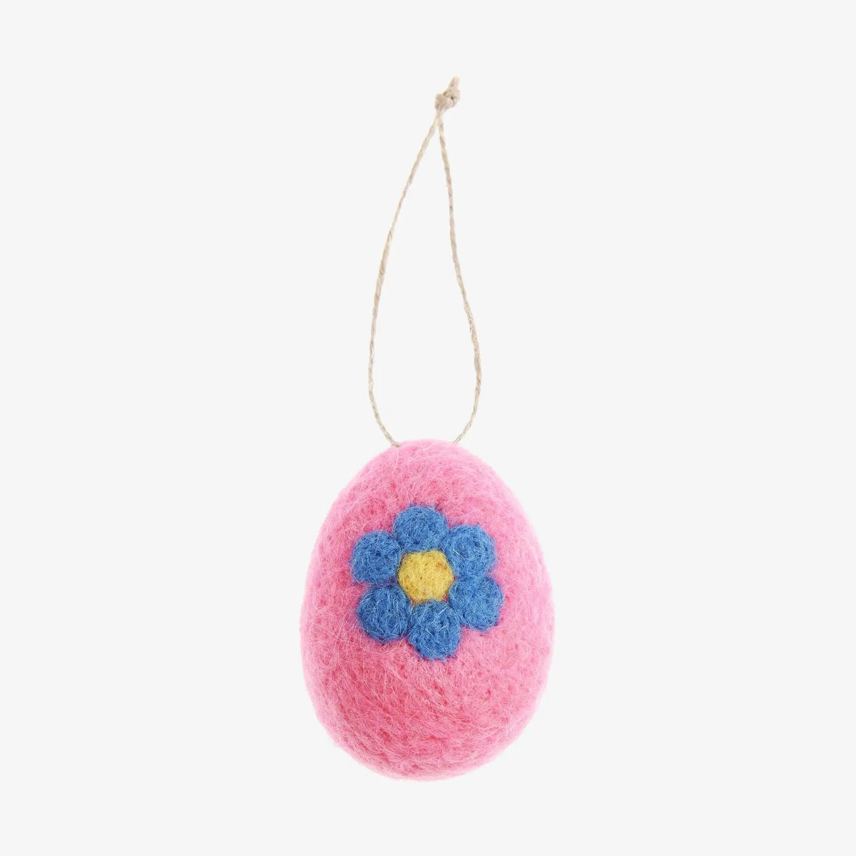 Handgefertigte Hängedekoration / Ostern / Ei mit Blüte / Pink