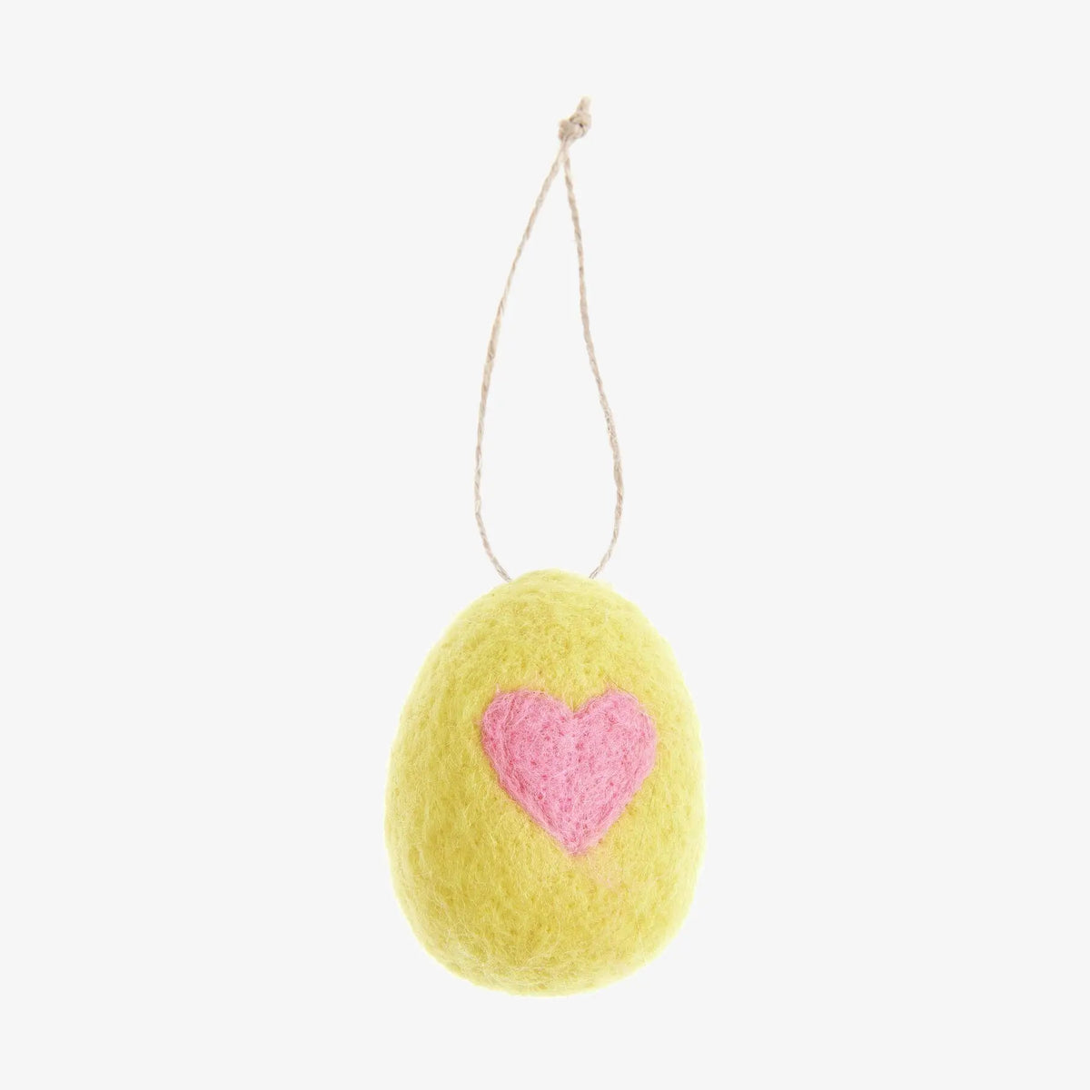 Handgefertigte Hängedekoration / Ostern / Ei mit Herz/ Gelb