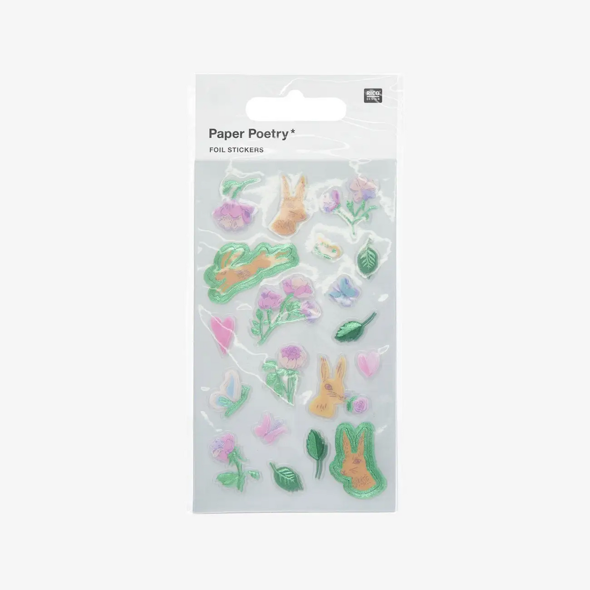 Rico-design-Paper-Poetry-Foliensticker-Hasen-4Stickerbogen-Produktansicht-in-Verpackung