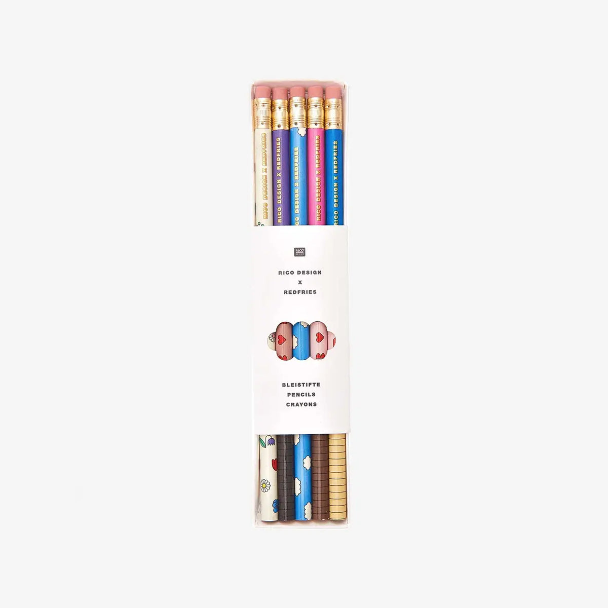 Rico-design-und-Red-fries-Bleistift-Eye-Candy-5er-Set-in-Verpackung-mit-Banerolle