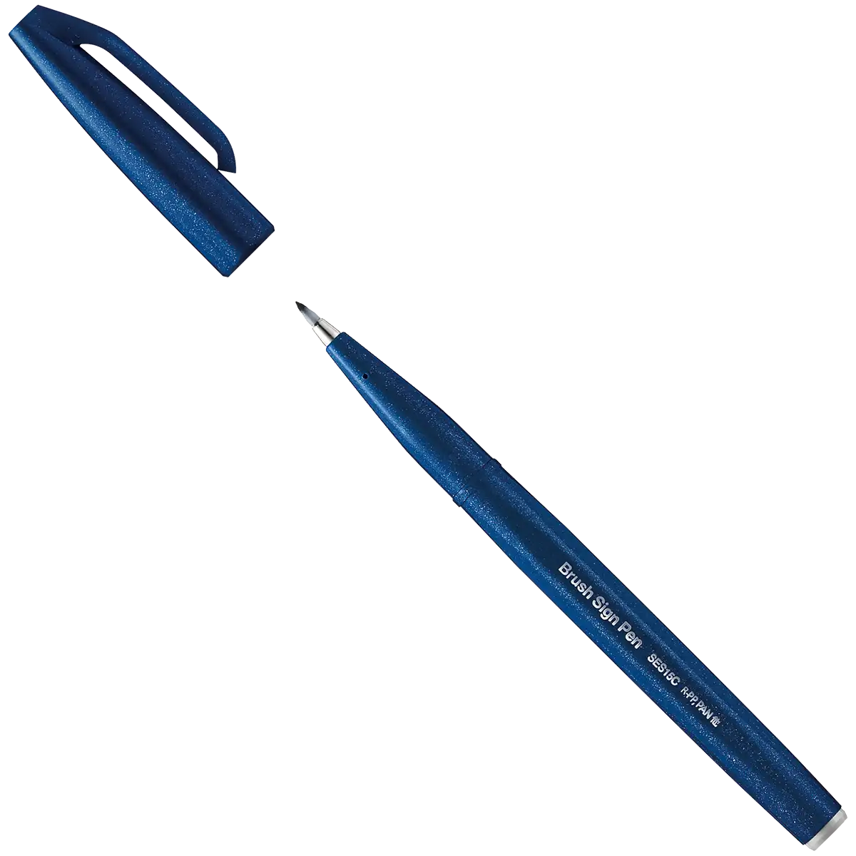 Pentel-Sign-Pen-Brush-SES15C-CAX-Blue-Black-Stift-offen-mit-kappe-2
