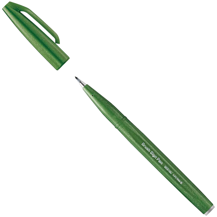 Pentel | Sign Pen Brush | SES15C-D2 | Olive Green