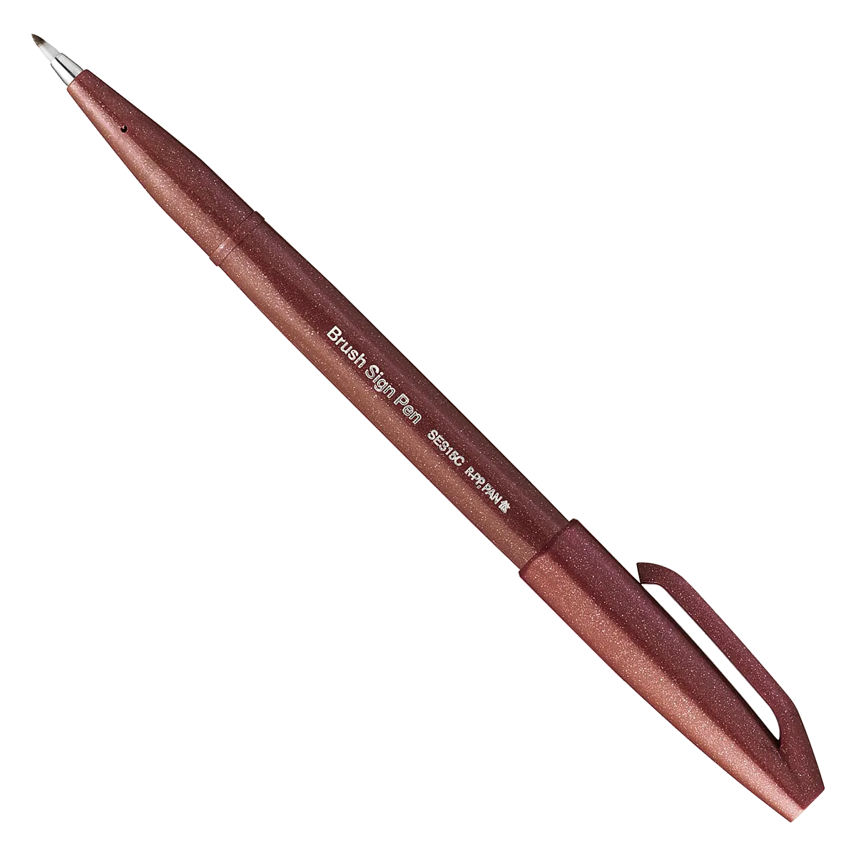 Pentel-Sign-Pen-Brush-SES15C-E_brown-Stift-offen-mit-kappe