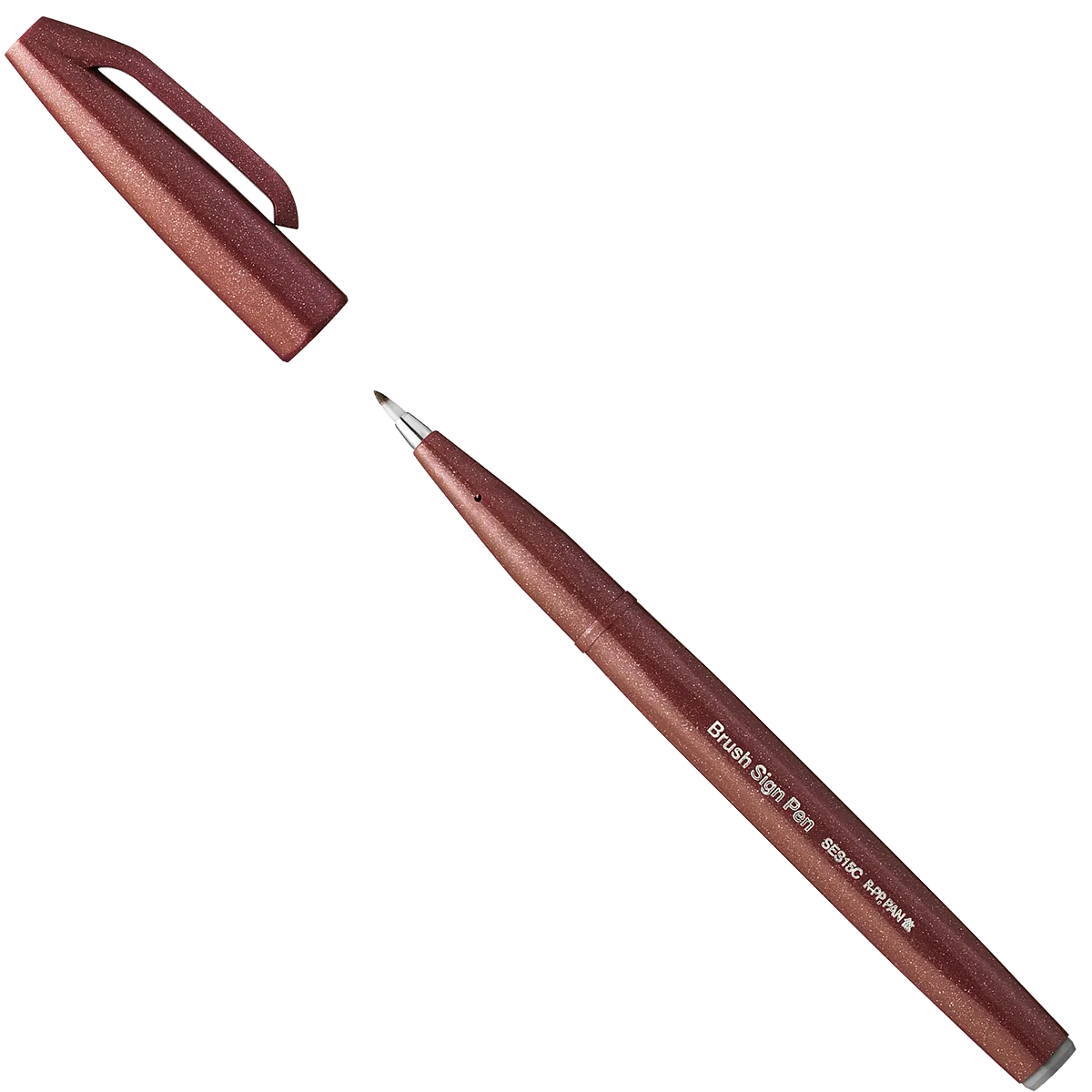 Pentel-Sign-Pen-Brush-SES15C-E_brown-Stift-offen-mit-kappe