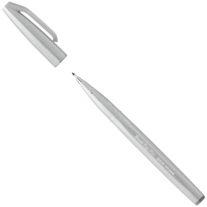 Pentel | Sign Pen Brush | SES15C-N2X | Light Grey