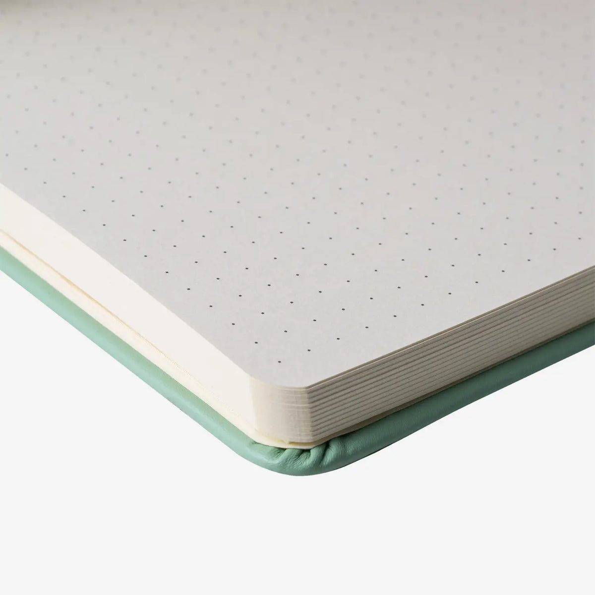 Sakura-Notizbuch-dotted-140g-80Blatt-cover-BlassePatina-Format-13x21cm-Detailansicht-dotted-PApier-von-derSeite