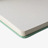 Sakura-Notizbuch-dotted-140g-80Blatt-cover-BlassePatina-Format-Detailansicht-dotted-PApier-von-derSeite_