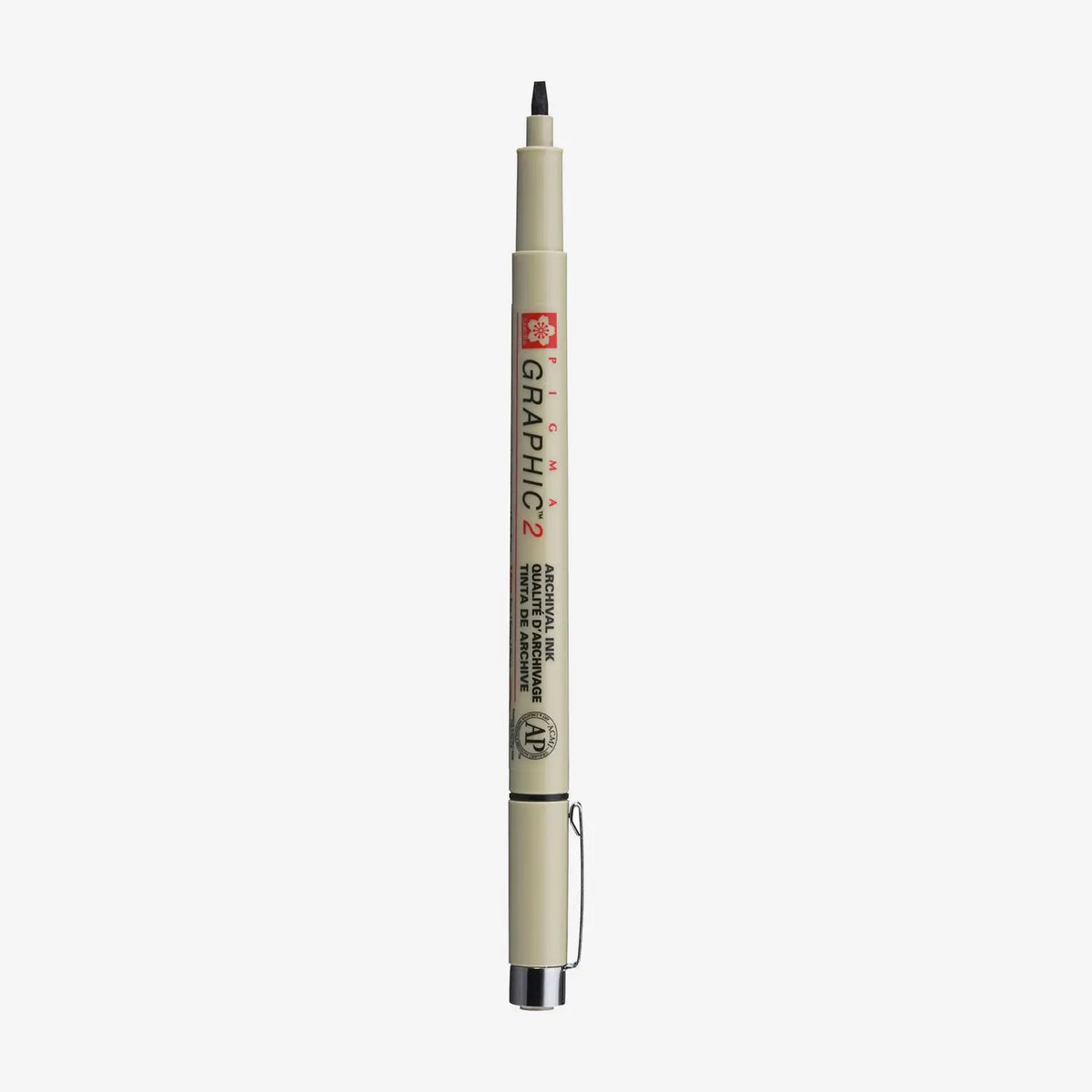 Sakura-Pigma-Micron-2-Fineliner-Schwarz-Stift-offen-Produktansicht