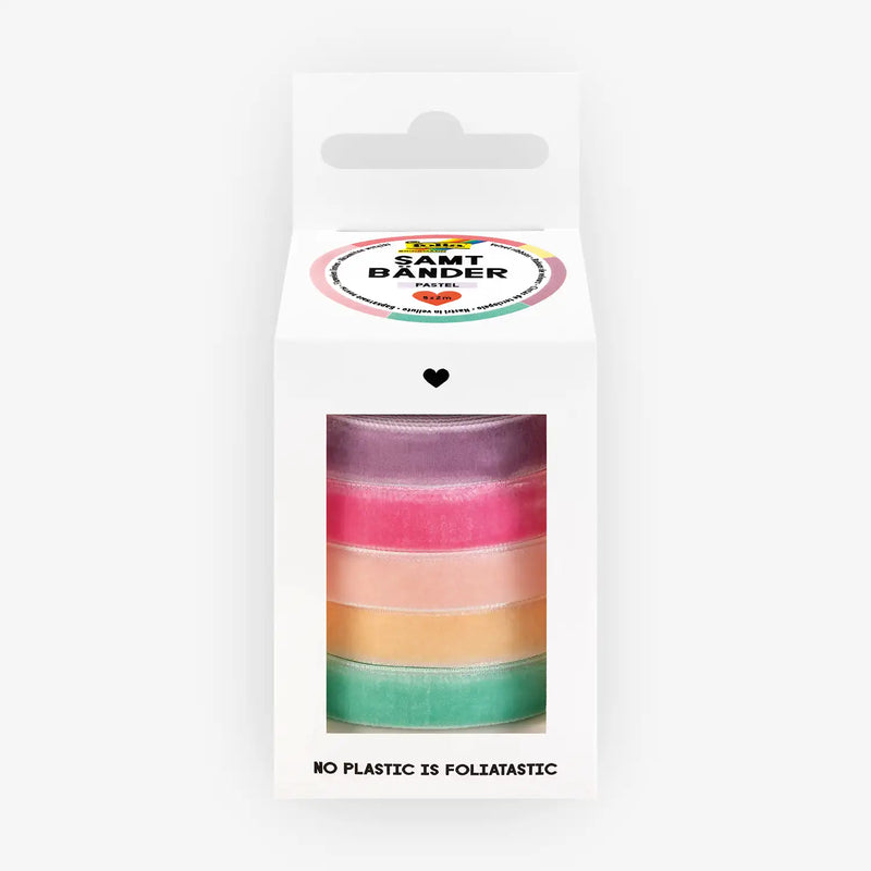 Samtbaender-PAstell-5Farben-sortiert-10mm-x-2-Meter-Produkt-in-Verpackung