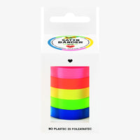 Folia | Geschenkbänder Set | Satinbänder Neon | 5 Farben sortiert | 10mm x 4 Meter