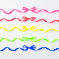 Folia | Geschenkbänder Set | Satinbänder Neon | 5 Farben sortiert | 10mm x 4 Meter