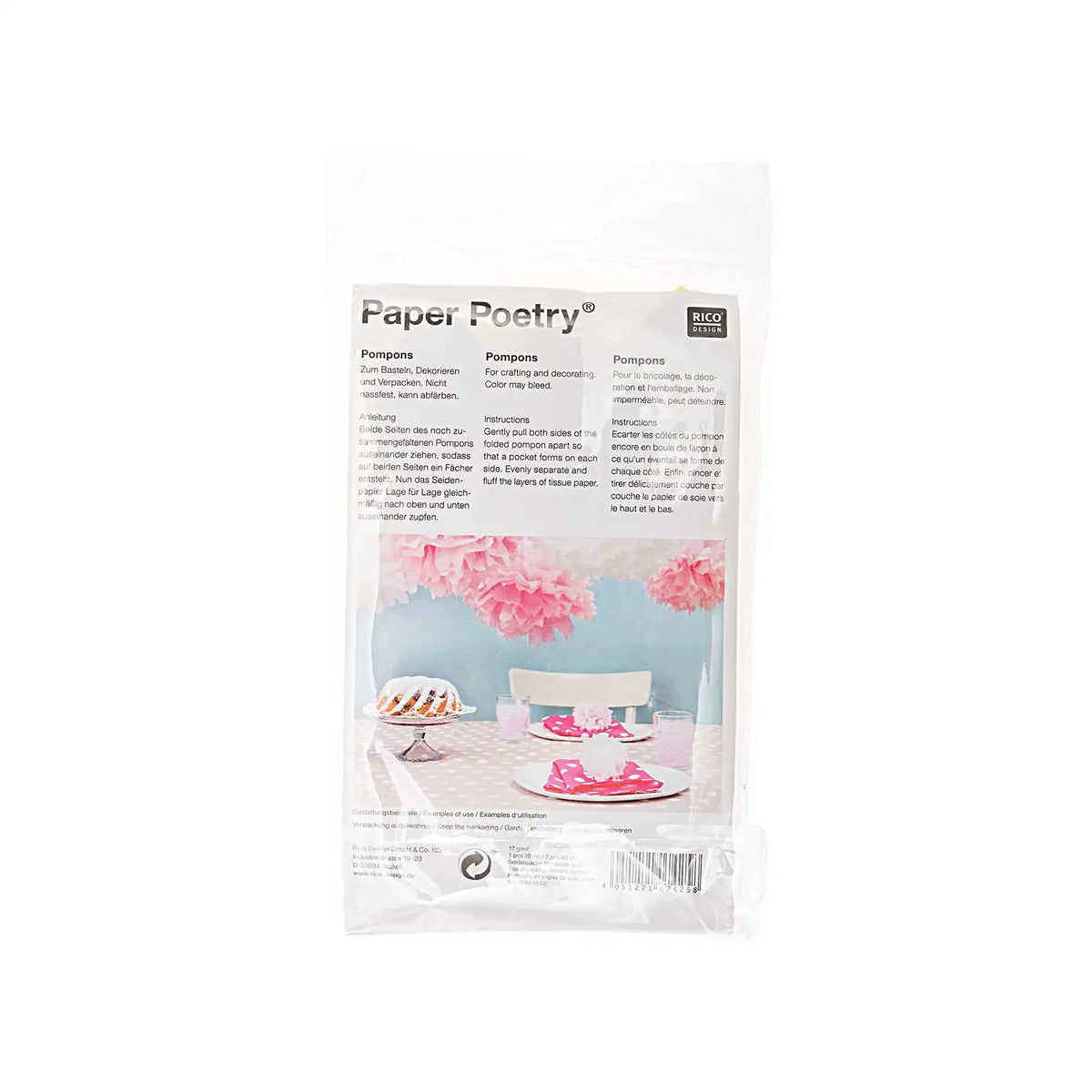 Paper Poetry / Seidenpapier Pompons / Flieder / 3stk
