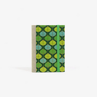 Skizzenbuch-9x14cm-244-Seiten-blanko-Baumwollpapier-Motiv-Blaetter-Gruen-cover-von-vorn