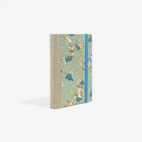 Skizzenbuch-9x14cm-244-Seiten-blanko-Chiyogami-Papier-Motiv-Kraniche-hellblau-cover-seitlich-von-hinten