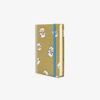 Skizzenbuch-9x14cm-244-Seiten-blanko-Chiyogami-Papier-MotivWinkekatze-Gold-cover-seitlich-von-vorn
