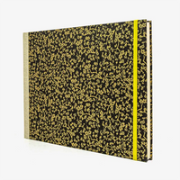 Skizzenbuch-A4-quer-cover-Chiyogami-papier-Motiv-Kirschblueten-gold-auf-schwarz-seitlich-von-vorn