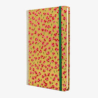 Skizzenbuch-A5-blanko-160-Seiten-Chiyogami-Papier-Motiv-rote-Blumen-auf-Gold-seitlich-von-vorn