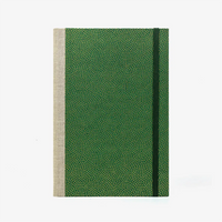 Skizzenbuch-A5-mit-Goldschnitt-cover-bezogen-mit-chiyogami-Papier-160-Seiten-Motiv-Same-Komon-gold-auf-gruen-gold-von-vorrn